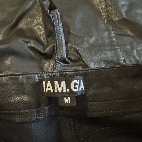 Dolls Kill I AM GIA York faux leather pants black size medium - Picture 4 of 9
